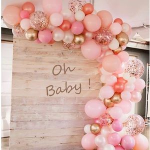 Balloon Arch & Garland Kit Pink & Rose Gold